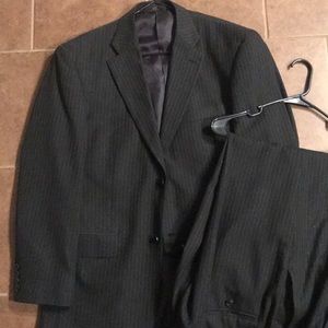 Haggar Black Pinstripe Suit